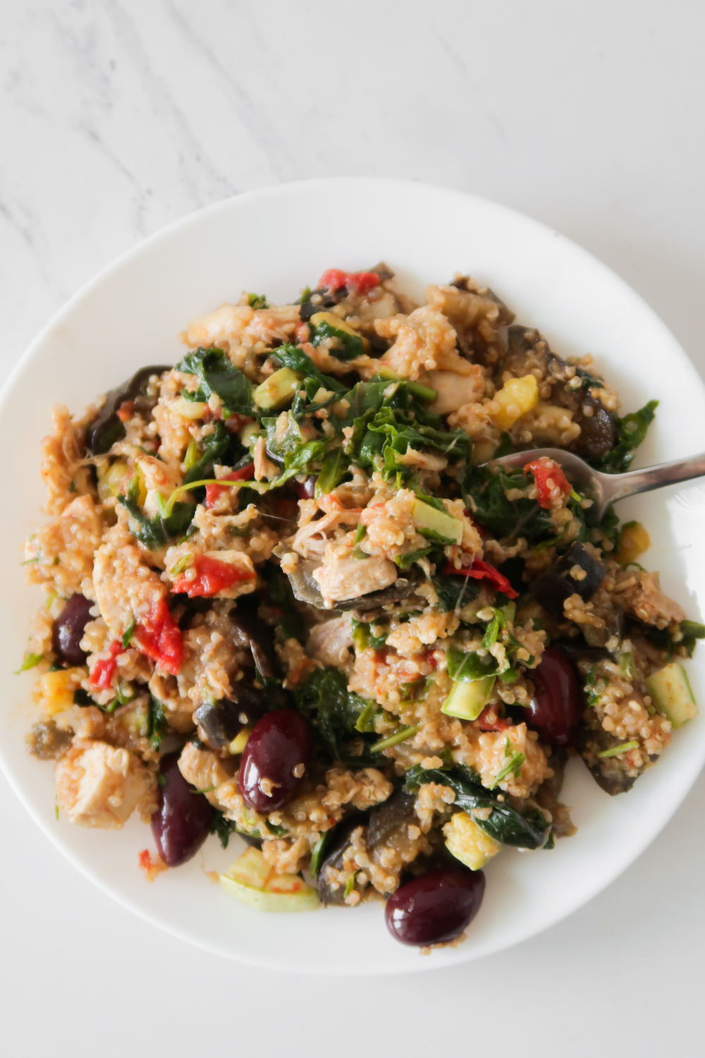 quinoa, chicken and kale skillet