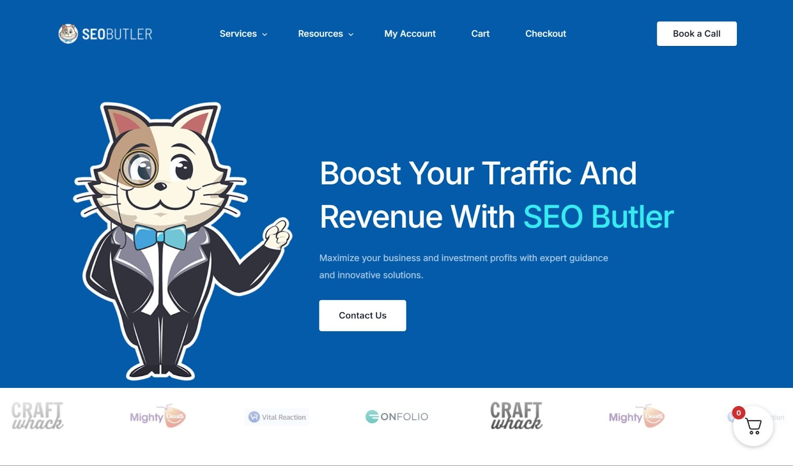 Screenshot of SEO Butler website