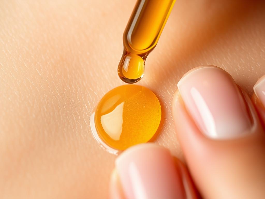 Kumkumadi Serum's lightweight texture being absorbed into skin