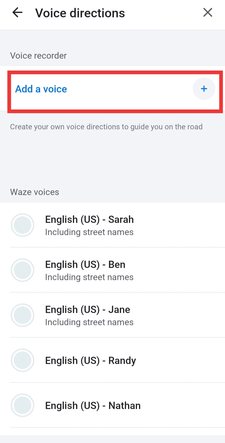 Add a voice in waze app