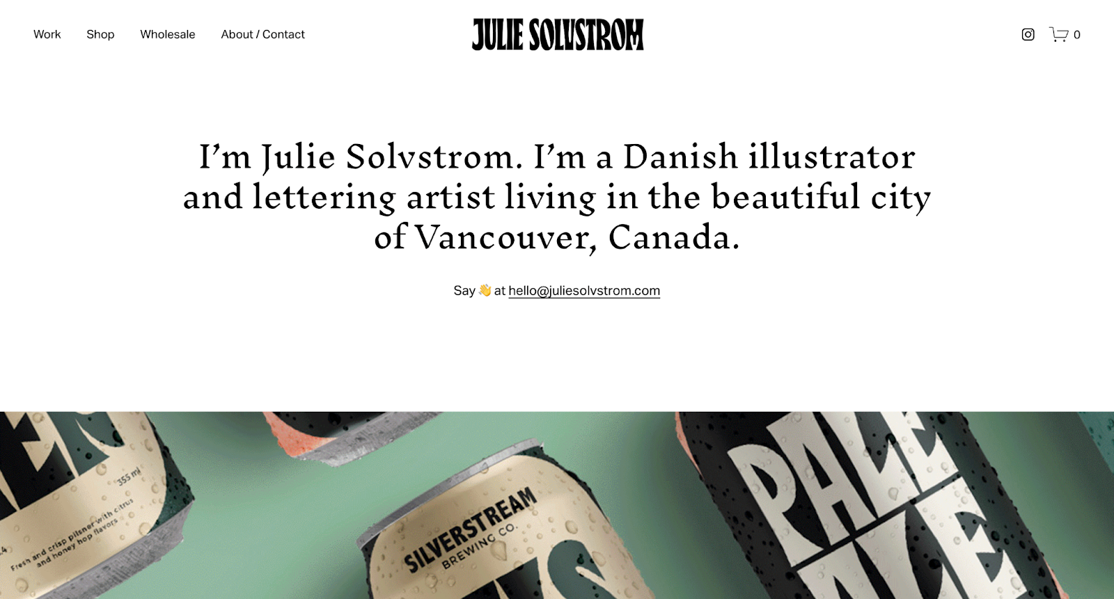 influencer website example julie solvstrom