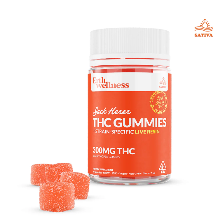 Premium, hemp-derived Erth Wellness THC gummies 