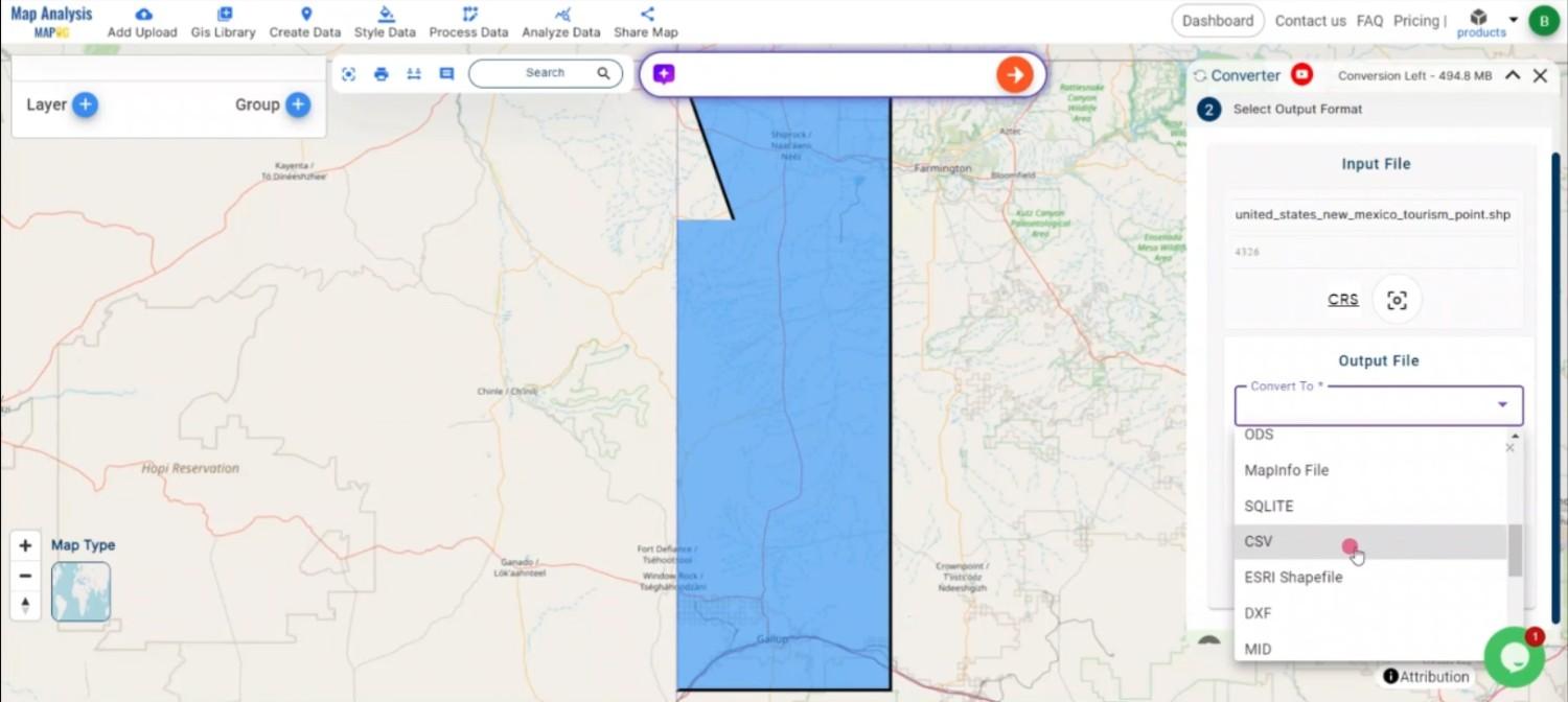Convert SHP to CSV Online
