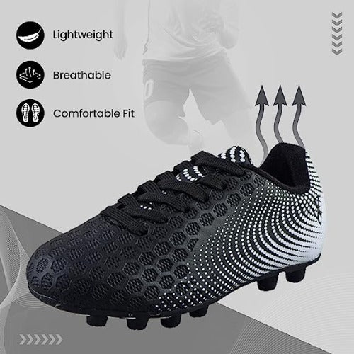 Youth Stealth Firm Ground Soccer Shoes -Black