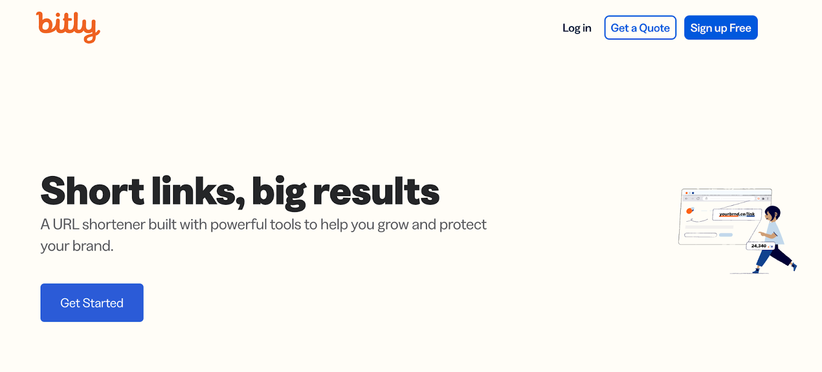 Bitly landing page