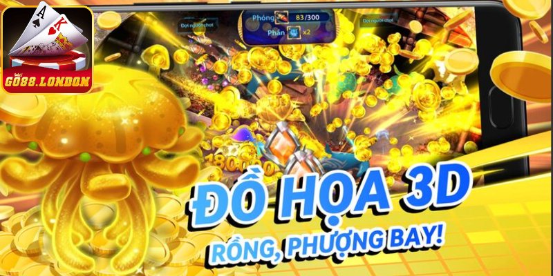 Giao diện 3D của trò săn cá săn rồng tại Go88 cực ấn tượng