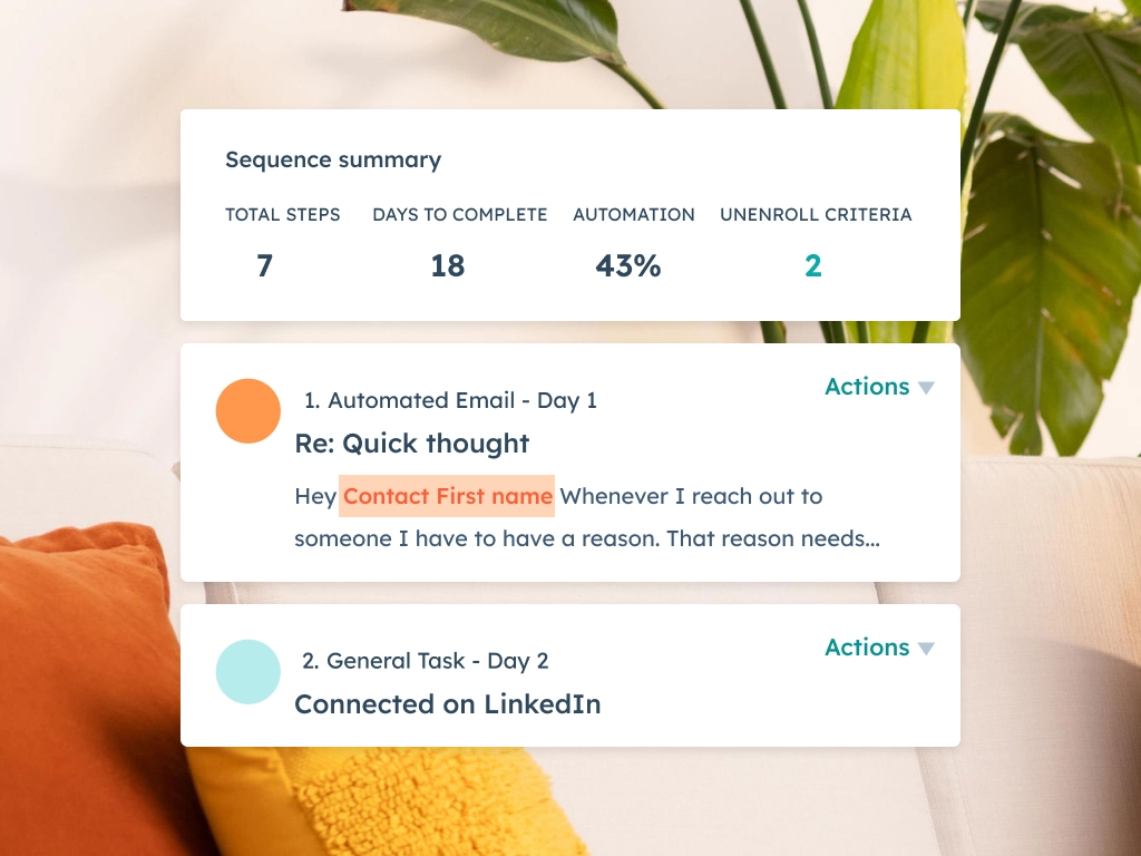 Screenshot of Hubspot an Email marketing and lead management for B2B SaaS