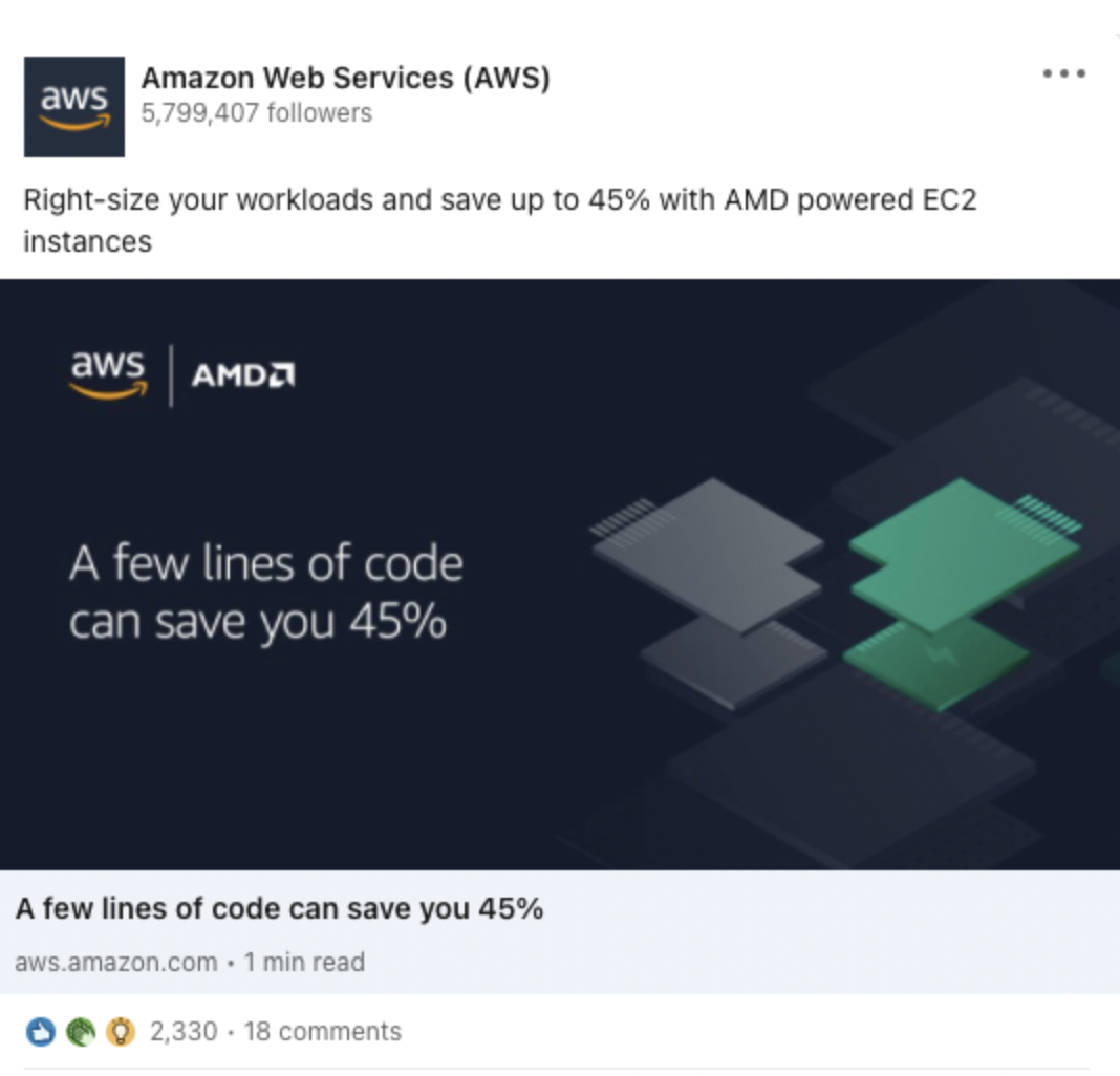 Amazon AWS Lead Generation Ad