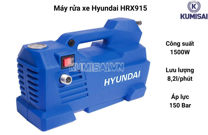 Máy rửa xe Hyundai HRX915 thiết kế nhỏ gọn, áp lực mạnh