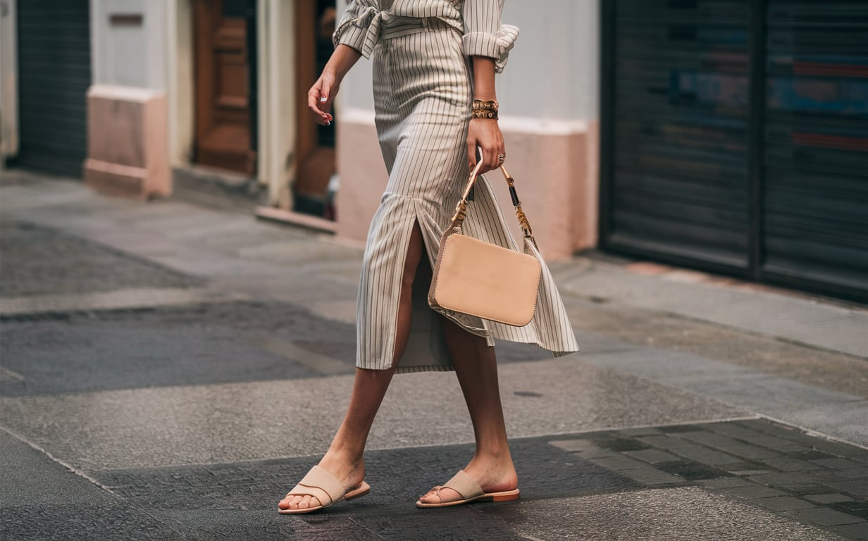  Nude Flat Sandals