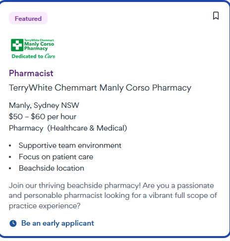 Pharmacist Vacancy in Trrywhite cemmarty anly corso pharmacy