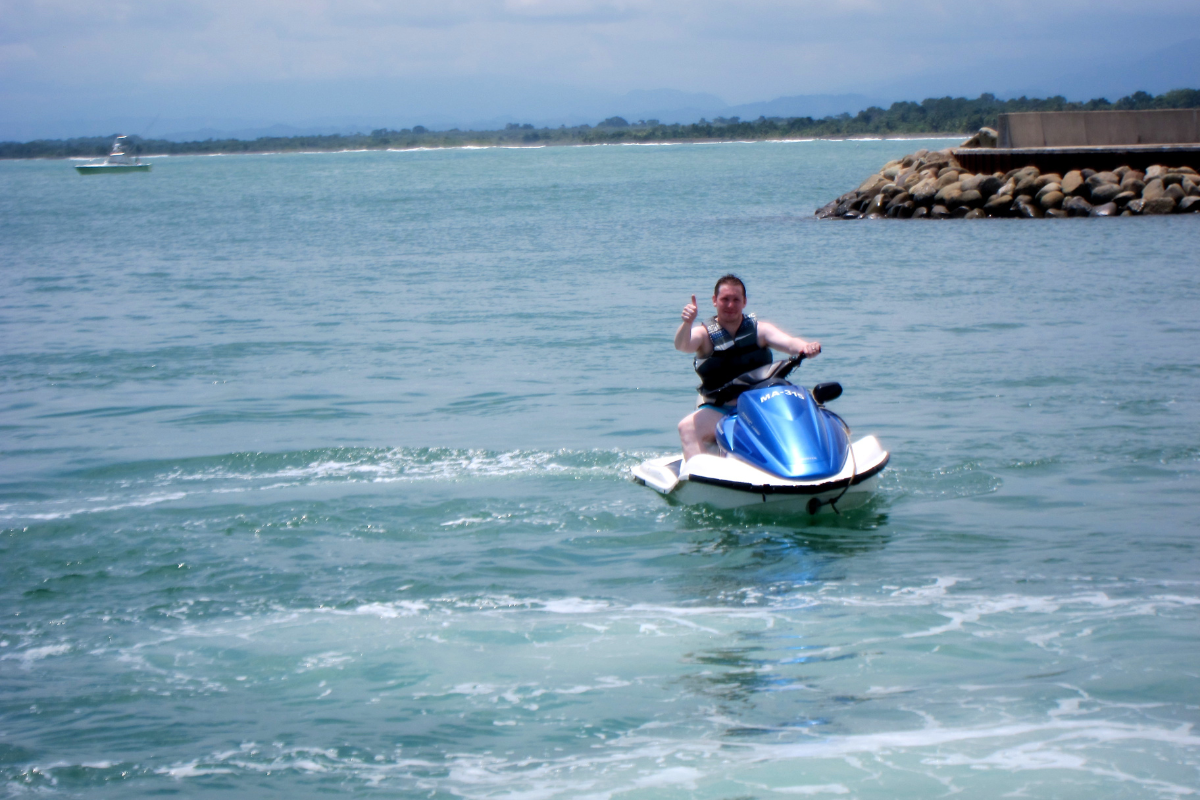 a man enjoying jet ski in Brasilito Costa Rica