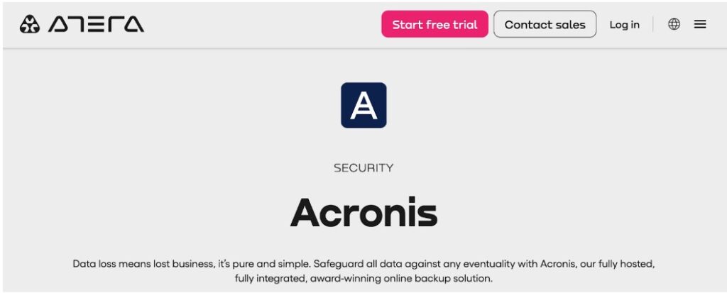 Screenshot of Acroins integration via Atera.