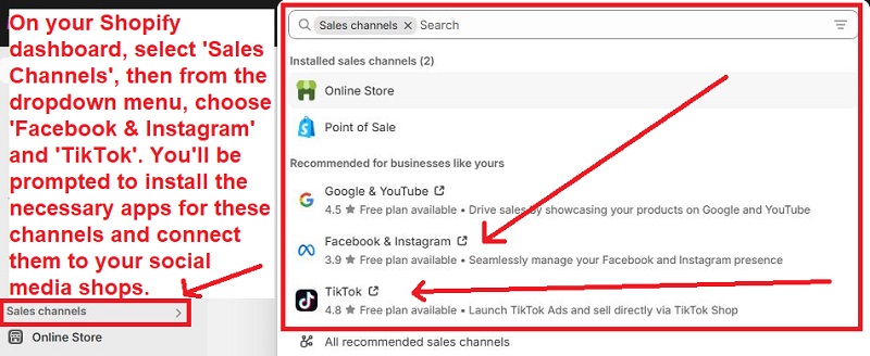 How to connect social media shop to Shopify
