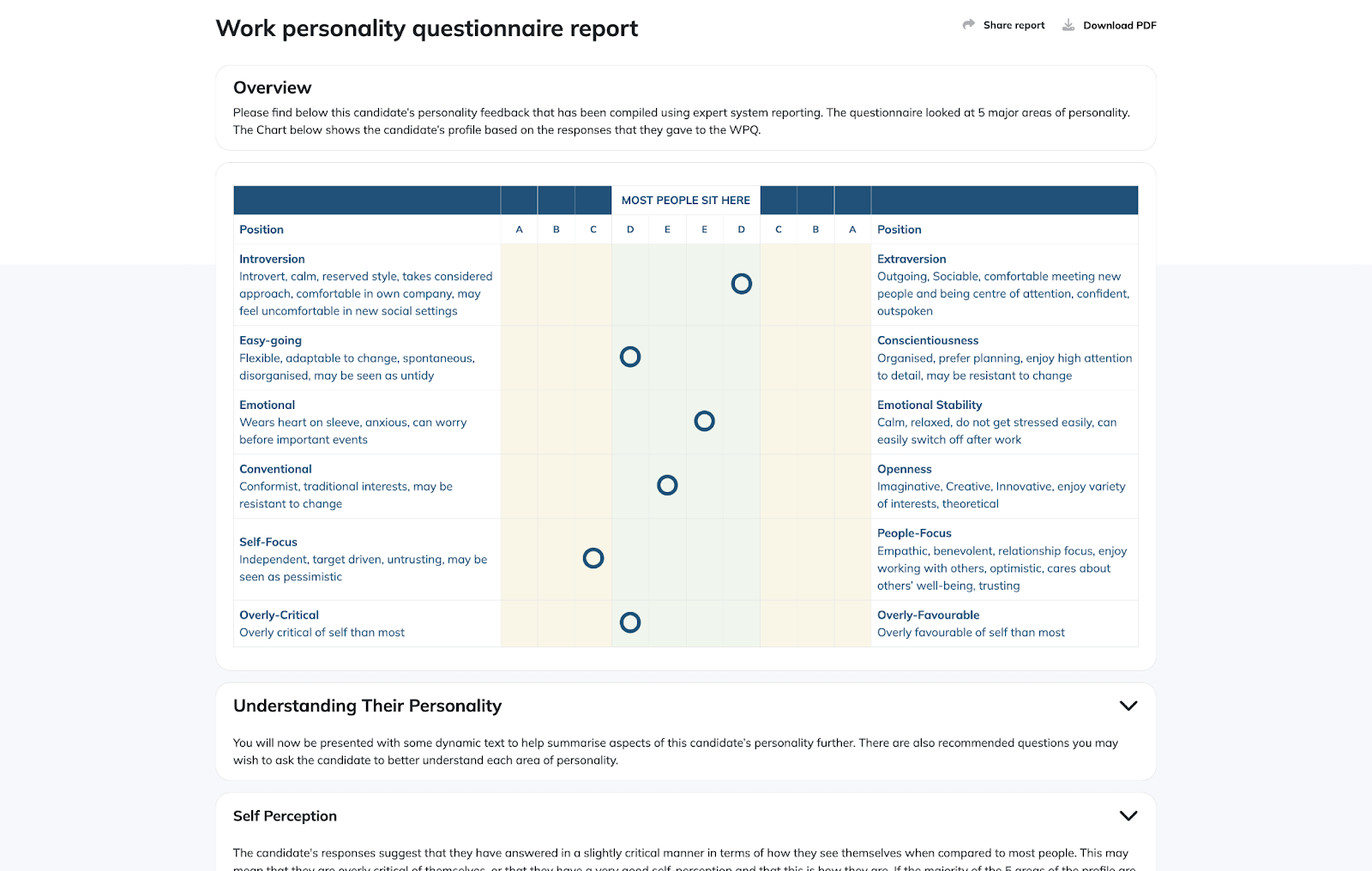 Work Personality Questionnaire Report
