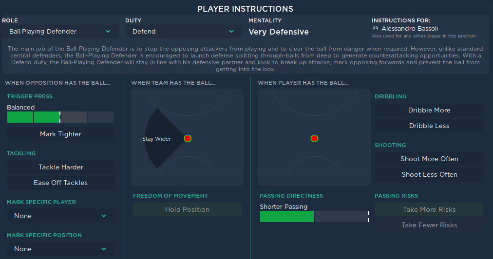 4-2-3-1 Lower League Tactic - CB2 Instructions