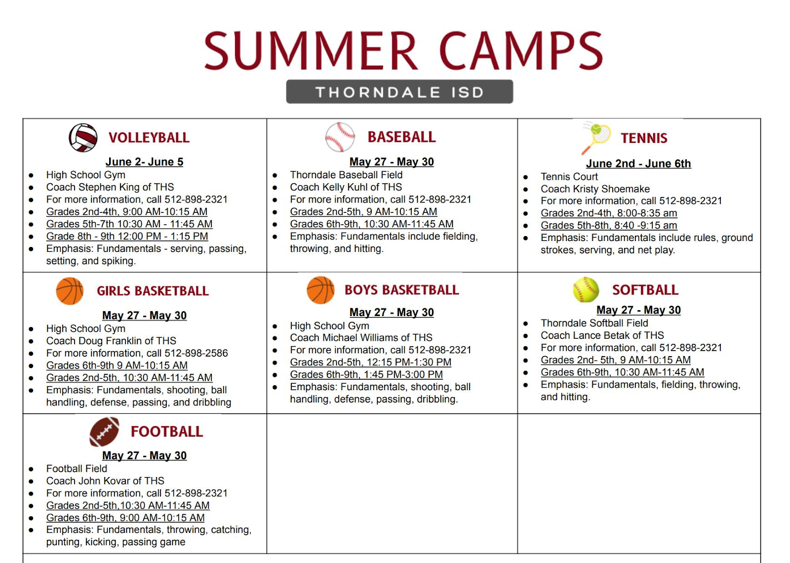 sports camps