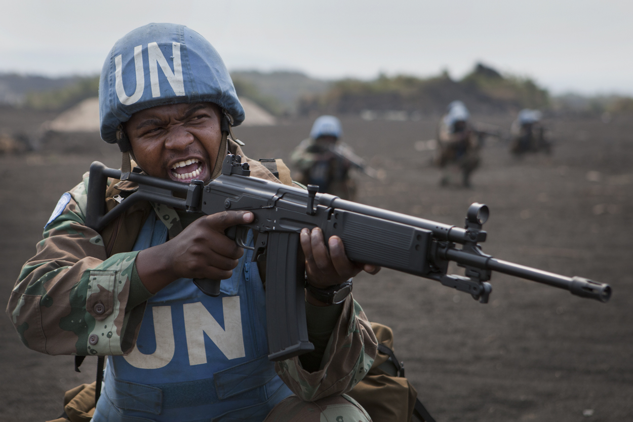 FIB South African soldier during training, Sake, the 17th of July 2013.   © MONUSCO/Sylvain Liechti