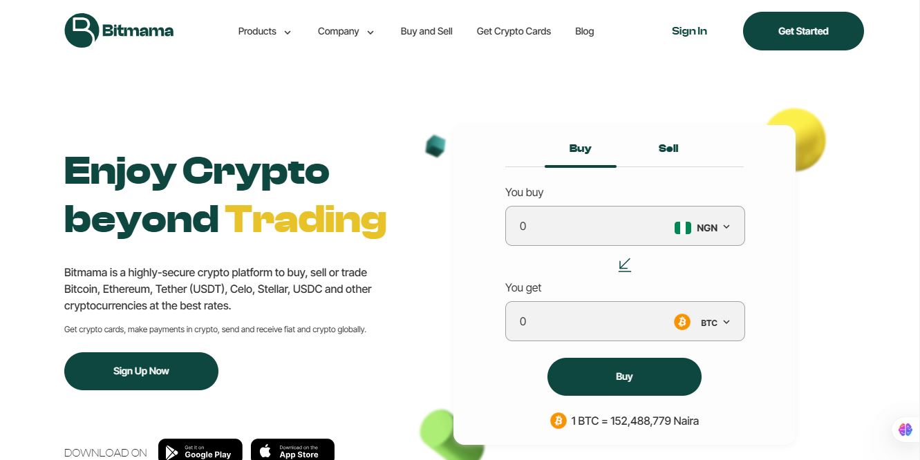 Bitmama homepage