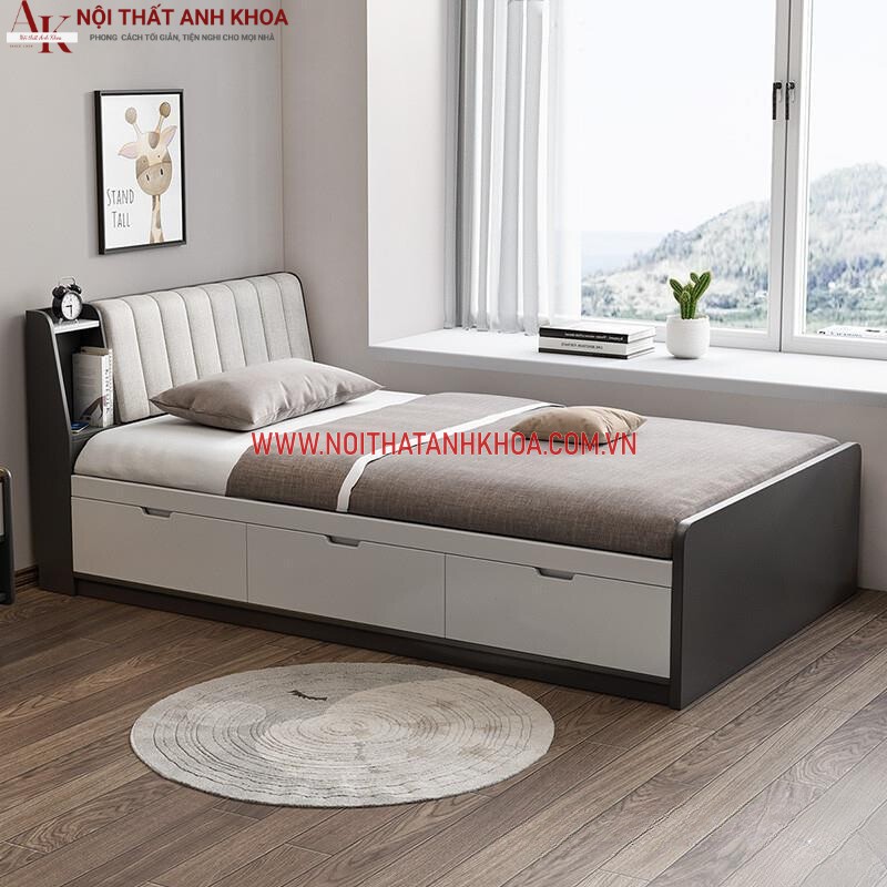 Giường Ngủ hiện đại có 3 ngăn kéo gỗ công nghiệp