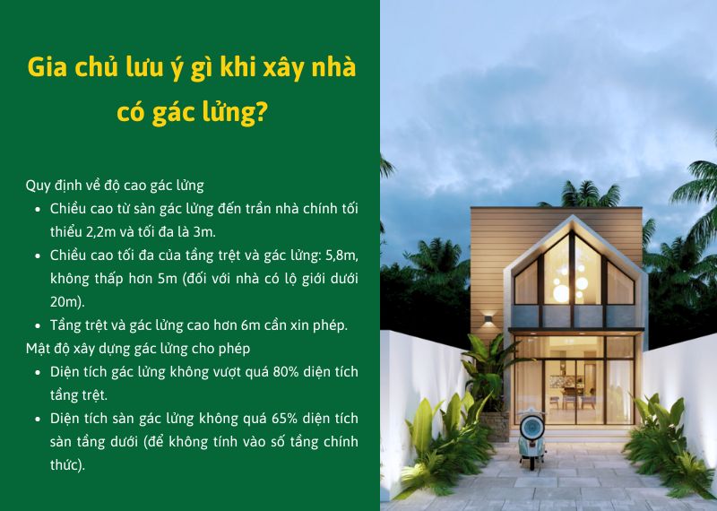 Gia chủ lưu ý gì khi thi công nhà có gác lửng Xây dựng Nhất Tín