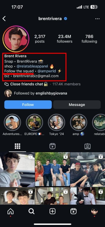 include a call to action in your Instagram bio 