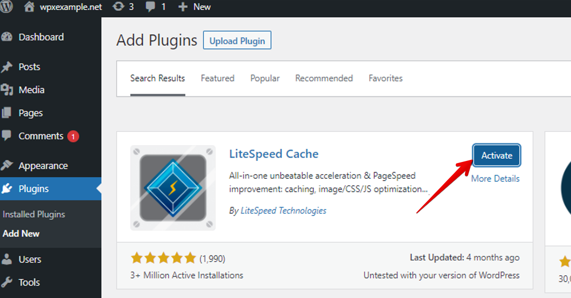 use cache plugin to speed up your wordpress website