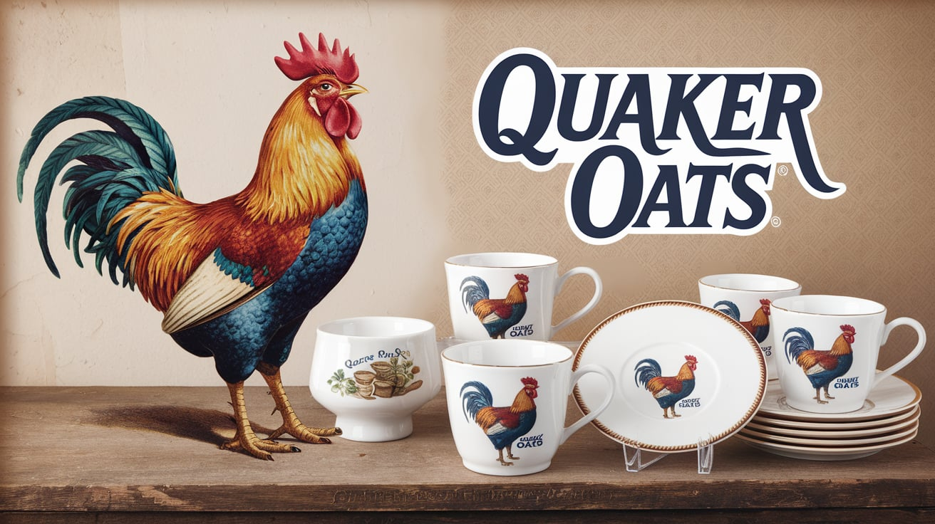 Quaker Oats Rooster Cups and Saucers Sale