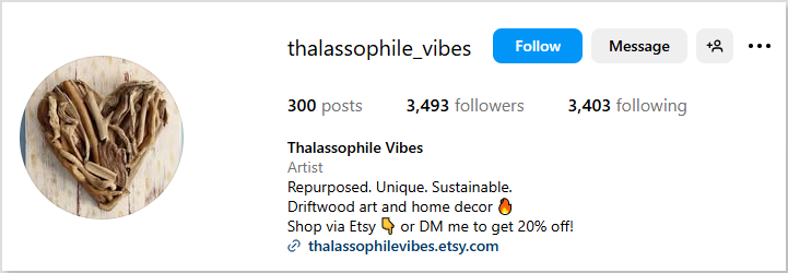 Thalassophile Vibes Instagram bio