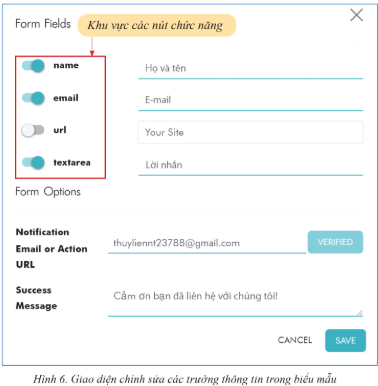 1. Biểu mẫu trên trang web