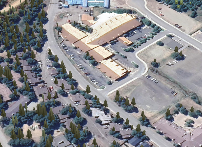 Aerial view of a town AI-generated content may be incorrect.