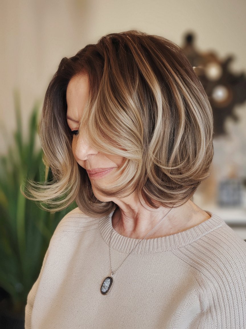 25.Bob with Balayage Highlights