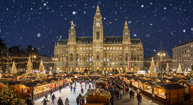 Experience the charm of Vienna during Christmas with dazzling markets, festive concerts, and ice skating at iconic venues like Rathausplatz and Schönbrunn Palace.