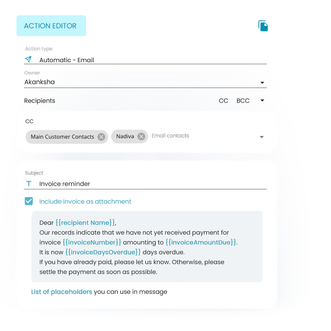 Automate dunning in Integrated receivables