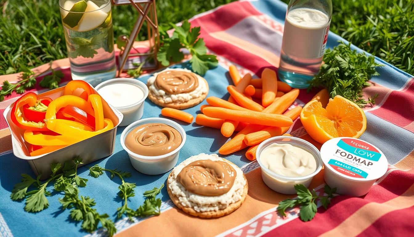 Healthy low FODMAP lunch in a to-go container, perfect for a quick, digestive-friendly meal.