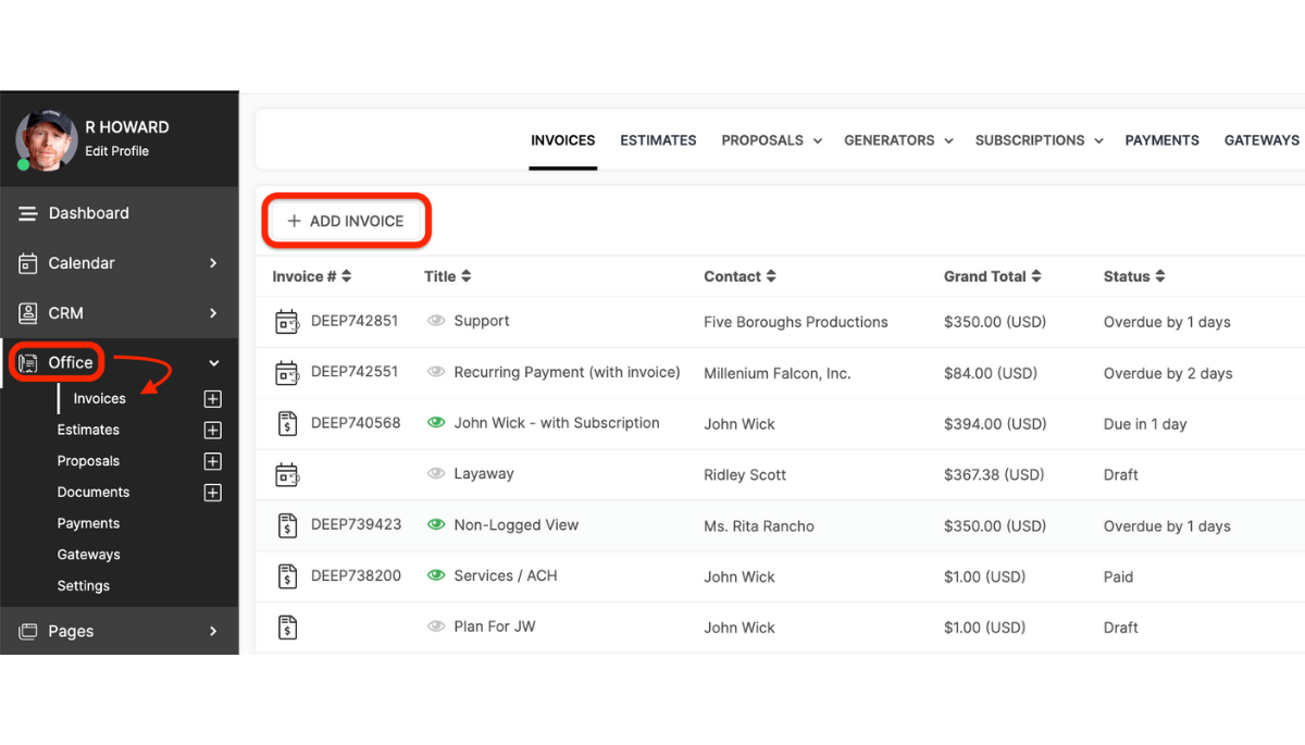 SuiteDash Invoicing