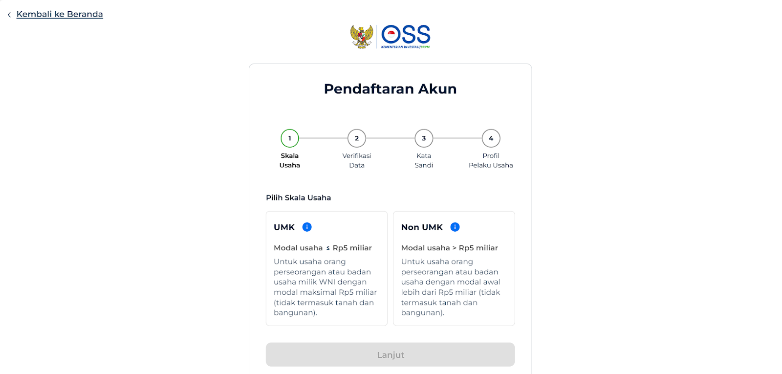 daftar akun OSS