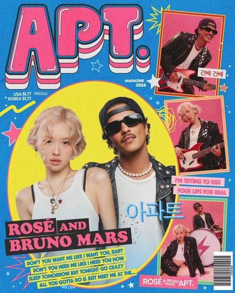 This contains an image of ROSÉ & Bruno Mars - APT