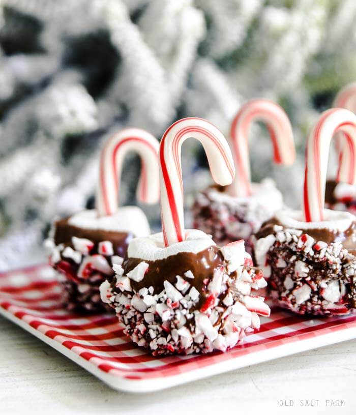 Candy Cane Marshmallow Dippers