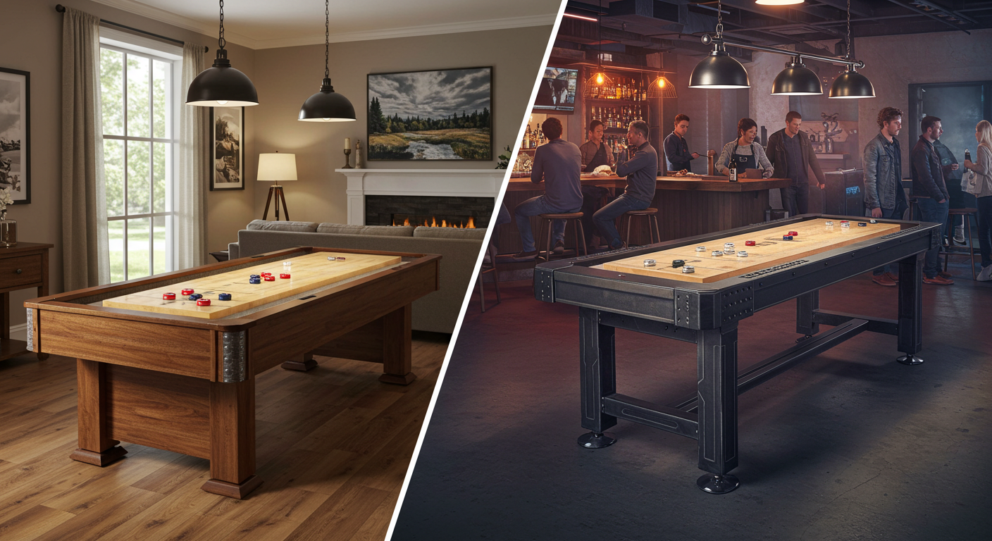 Differences Between Home and Commercial Shuffleboard Tables
