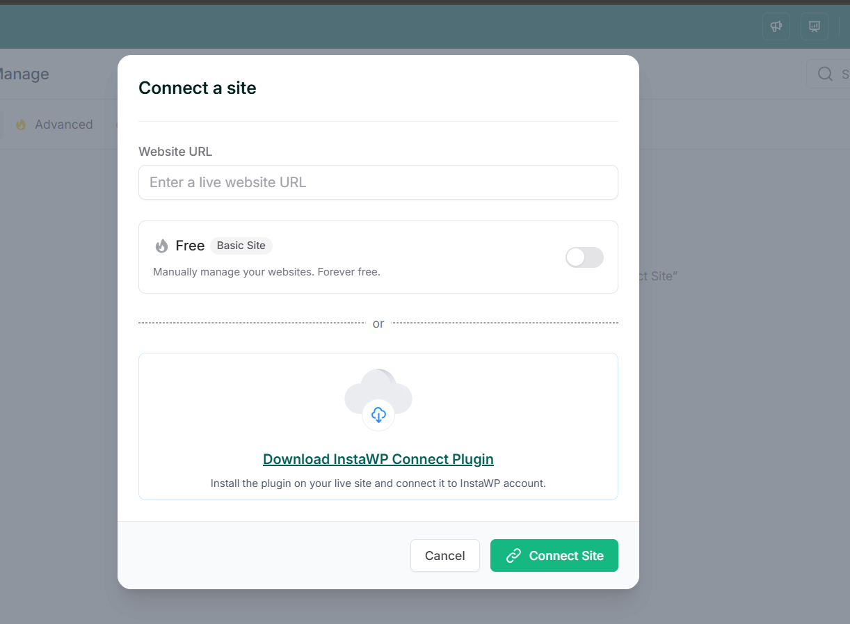 Basic Site management in the InstaWP Free Tier 