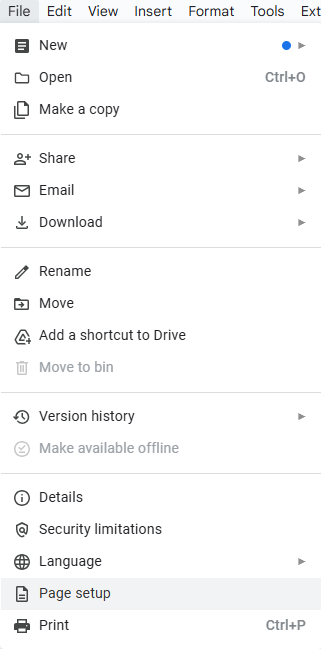 How to change Margins in Google Docs