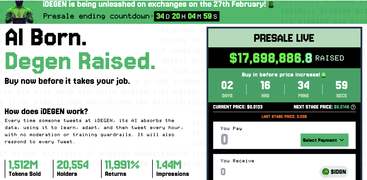 iDEGEN Presale Countdown. 22.01.2025