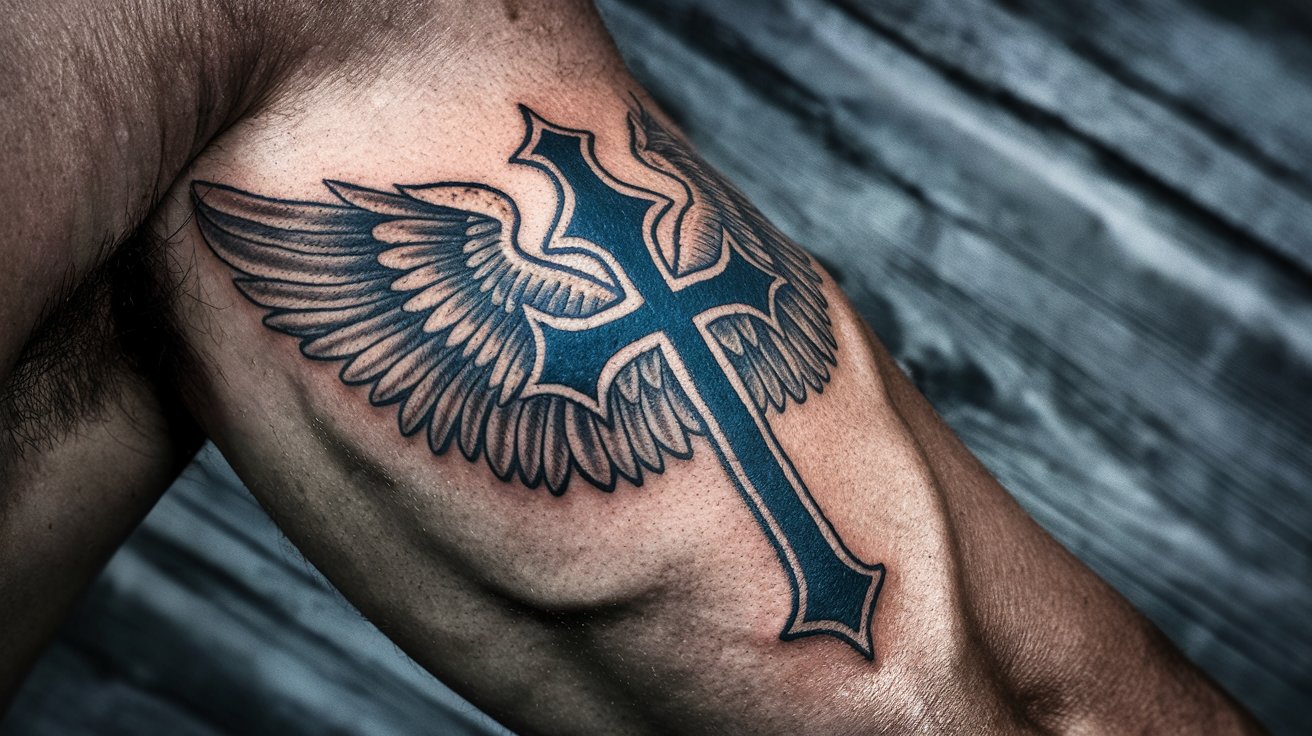 Cross Tattoos with Wings: Symbolizing Freedom and Faith