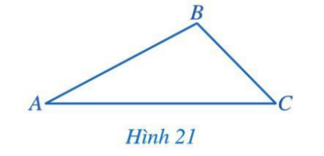 BÀI 2: QUAN HỆ GIỮA GÓC VÀ CẠNH ĐỐI DIỆN. BẤT ĐẲNG THỨC TAM GIÁCKhởi độngCâu hỏi: Hình 15 minh họa vị trí của ba khu du lịch Yên Tử, Tuần Châu và Vân Đồn (ở tỉnh Quảng Ninh). Trong hai vị trí Yên Tử và Tuần Châu, vị trí nào gần Vân Đồn hơn?Đáp án chuẩn:Tuần Châu gần Vân Đồn hơn.I. Quan hệ giữa góc và cạnh đối diện trong một tam giác 1. Góc đối diện với cạnh lớn hơn Bài 1: Hoạt động 1: Quan sát tam giác ABC ở Hình 17a. So sánh hai AB và ACb. So sánh góc B (đối diện với cạnh AB)Đáp án chuẩn:a. AB < ACb. B > CBài 2: Cho tam giác MNP có MN = 4cm, NP = 5cm, MP = 6cm. Tìm góc nhỏ nhất, góc lớn nhấtĐáp án chuẩn:Góc N là góc lớn nhấtGóc P là góc nhỏ nhất2. Cạnh đối diện với góc lớn hơnBài 3: Quan sát tam giác ABC ở Hình 19a. So sánh hai góc B và Cb. So sánh cạnh AB (đối điện với góc C) và cạnh AC (đối diện với góc B)Đáp án chuẩn:a. B > Cb. AB < AC Bài 4: a. Cho tam giác DEG có góc E là góc tù. So sánh DE và DGb. Cho tam tác MNP có M = 560, N = 650. Tìm cạnh nhỏ nhất, cạnh lớn nhất của tam giác MNPĐáp án chuẩn:a. DE < DG b. NP là cạnh nhỏ nhấtMP là cạnh lớn nhấtII. Bất đẳng thức tam giác Bài 1: Bạn An có hai cong đường đi từ nhà đến trường. Đường thứ nhất là đường đi thẳng từ nhà đến đường, đường thứ hai là đi từ nhà đến hiệu sách rồi từ hiệu sách đến trường. Theo em bạn An đi từ nhà đên trường theo đường nào sẽ gần hơn?Đáp án chuẩn:Đi thẳngBài 2: Bạn Thảo cho rằng tam giác ABC trong hình 21 có AB=3cm, BC=2cm, AC=4cma. Hãy sử dụng thước thẳng (có chia đơn vị) để kiểm tra lại các số đo độ dài ba cạnh của tam giác ABC mà bạn Thảo đã nóib. So sánh AB + BC và ACĐáp án chuẩn:a. HS tự kiểm trab. >Bài 3: Cho tam giác ABC có AB=2cm, BC=4cm. So sánh 2 cạnh AC và ABĐáp án chuẩn:AC > ABIII. Bài tập