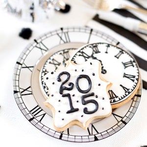 Black & White New Years Cookies