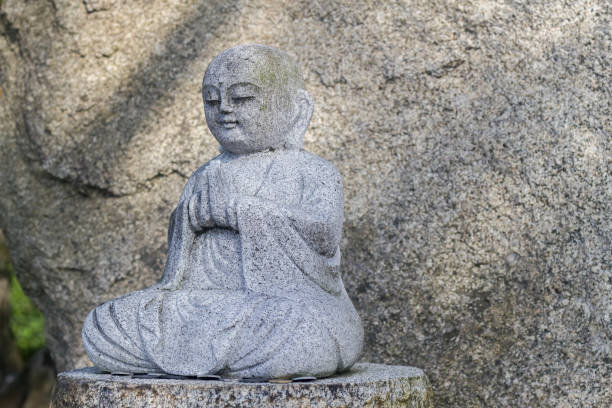 Jizo Volcanic Stone Statue