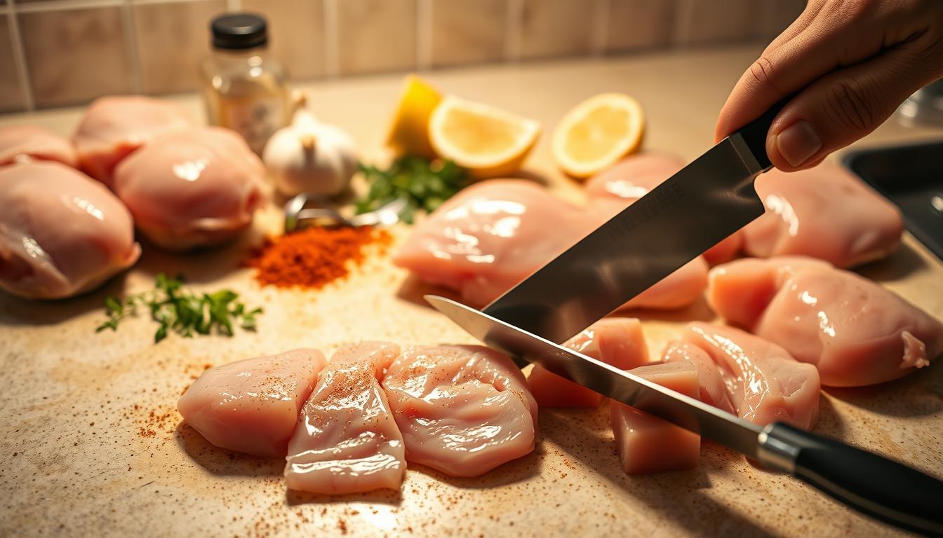 Chicken preparation for boneless wings