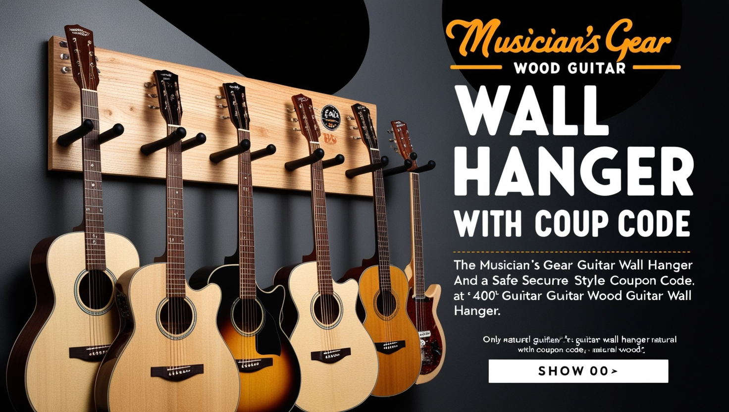 Musician's Gear Wood Guitar Wall Hanger Natural Coupon Code