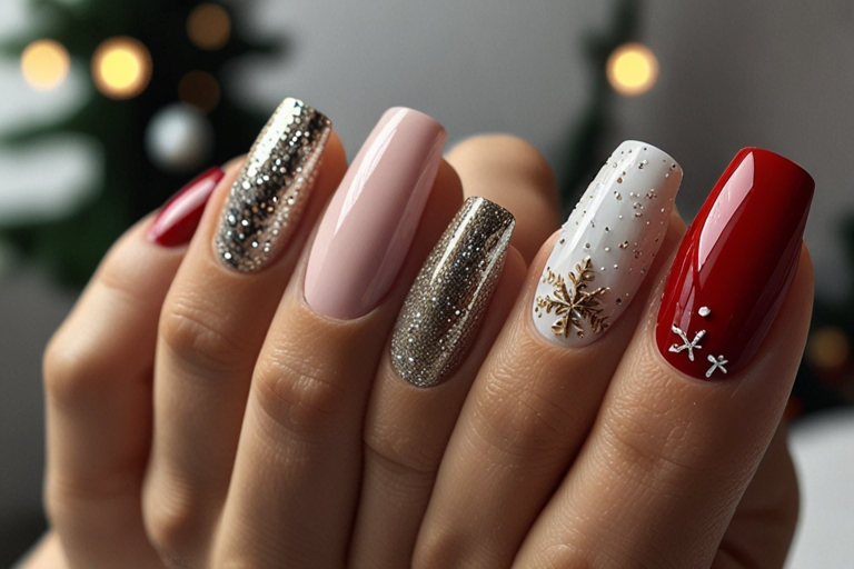 Acrylic:um66km109vq= Christmas Nails